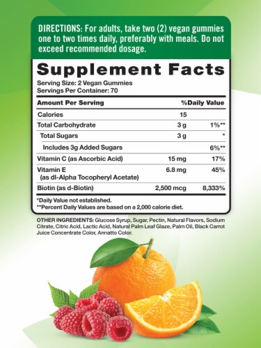 Nature's Truth Hair Skin Nails Gummies Perspective: back