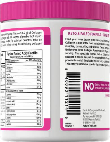 Nature's Truth® Ultra Collagen Powder Perspective: back