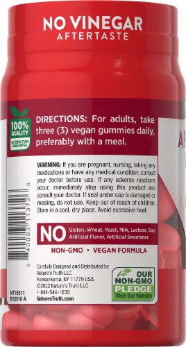 Nature's Truth Apple Cider Vinegar Gummies 600mg Perspective: back