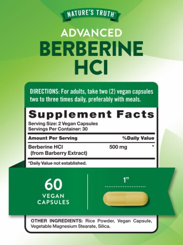 Nature’s Truth Berberine 60 Veggie Capsules Perspective: back