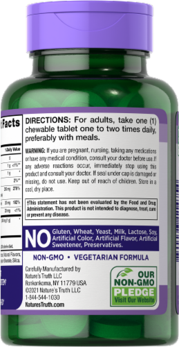 Nature's Truth® Immune Complex Elderberry + Vitamin C Chewable Tablets Perspective: back