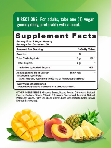 Nature's Truth Ashwagandha Gummies Perspective: back