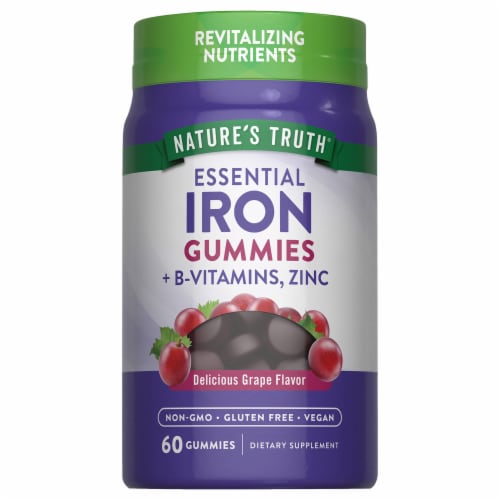 Nature's Truth Iron 60 Gummies Perspective: back