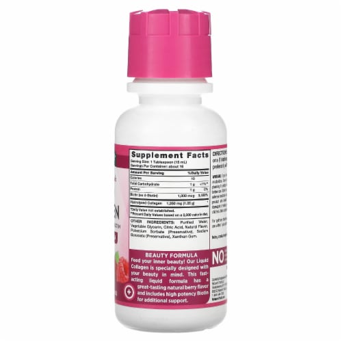 Nature's Truth Vitamins Liquid Collagen with Amino Acid Protein + Biotin Berry - 8 fl Perspective: back