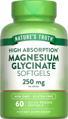Natures Truth Magnesium Glycinate 60 Softgels Perspective: back