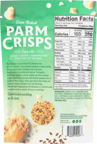 Parm Crisps® Oven-Baked Superseeds and Cheese Crisps Perspective: back