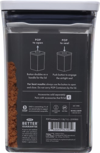 Softworks® Short Small Square Pop Container Perspective: back