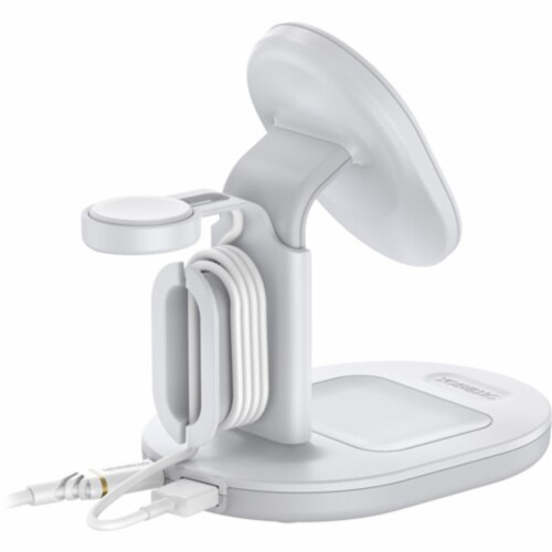 OtterBox 3-In-1 Charging Station for MagSafe - White/Silver Perspective: back