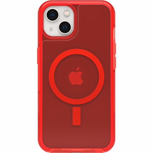 OtterBox iPhone 13 Symmetry Series+ Clear Antimicrobial Case for MagSafe - In The Red Perspective: back