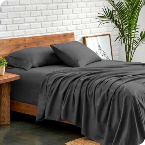 Bare Home Double Brushed Sheet Set For Kids And Teens Forged Iron Grey Twin XL Twin XL Fred Meyer