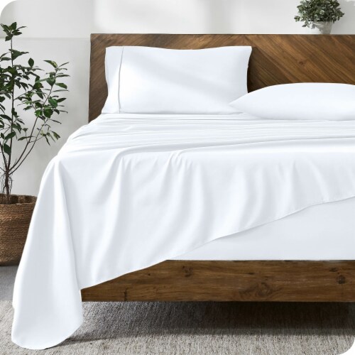 Bare Home 22 Inch Deep Pocket Microfiber Sheet Set - White, King Perspective: back