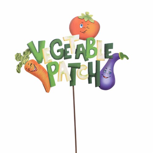 Home & Garden Vegetable Patch Sign Metal Eggplant Tomato Carrot S22047 Perspective: back