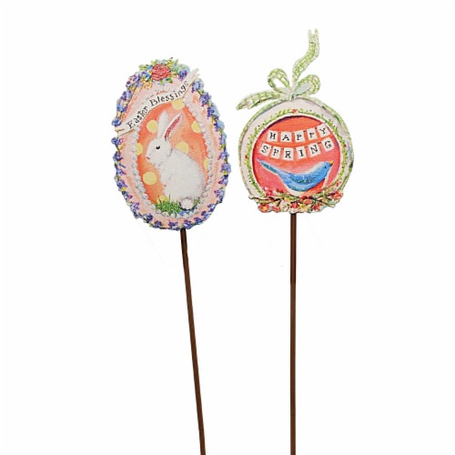 Round Top Collection Gallery Sugar Egg Stakes 24.75in, Spring Blessings Perspective: back