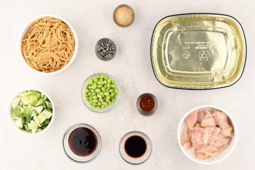 Home Chef Oven Kit Chicken Teriyaki Bowl with Bok Choy and Edamame Perspective: back