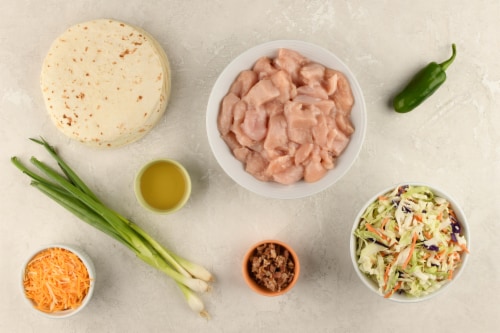 Home Chef Value Meal Cheddar-Jack And Bacon Chicken Tacos With Pickled Jalapeños And Slaw Perspective: back