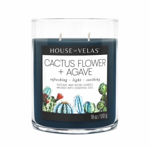 House of Velas® Cactus Flower + Agave Jar Candle Perspective: back