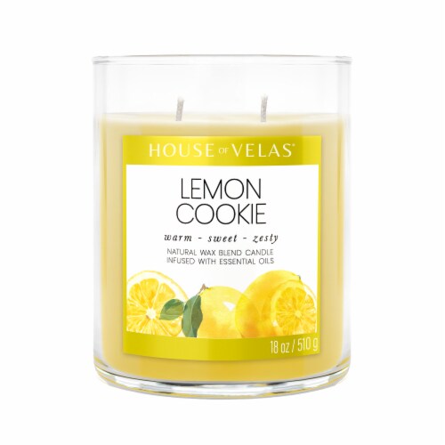 House of Velas® Lemon Cookie Scent Jar Candle Perspective: back