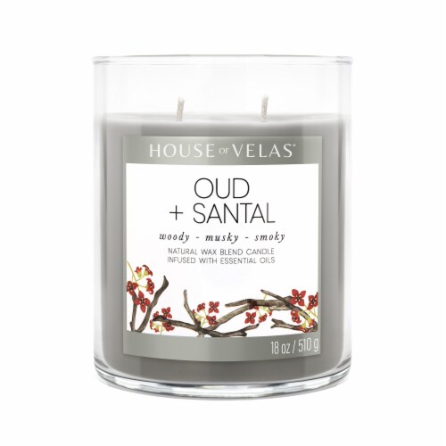 House of Velas® Oud Santal Jar Candle Perspective: back