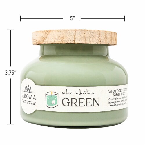 Aroma From Nature House of Velas Color Collection Jar Candle Green Perspective: back