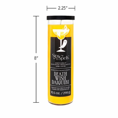 House of Velas Halloween Jar Candle Death Wish Daiquiri Perspective: back