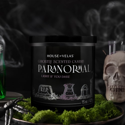 House of Velas™ Halloween Jar Candle Paranormal Perspective: back