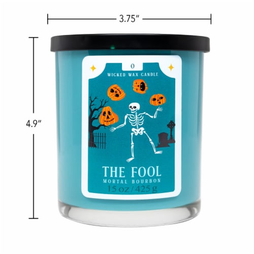 House of Velas Halloween Jar Candle The Fool Perspective: back