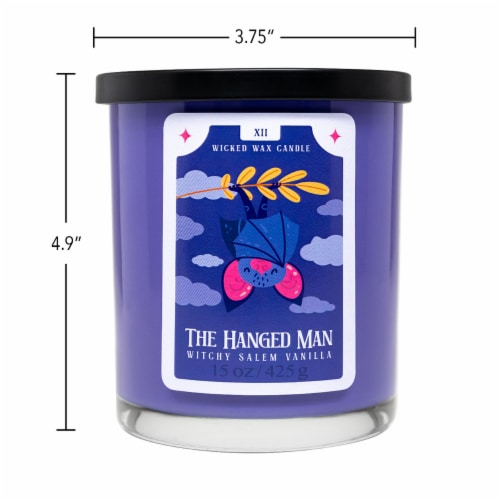 House of Velas Halloween Jar Candle The Hanged Man Perspective: back