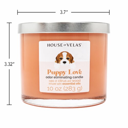 House of Velas® Jar Candle Puppy Love Odor Eliminating Perspective: back