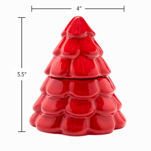 House of Velas Christmas Ceramic Tree Candle Tinsel Tidings Perspective: back