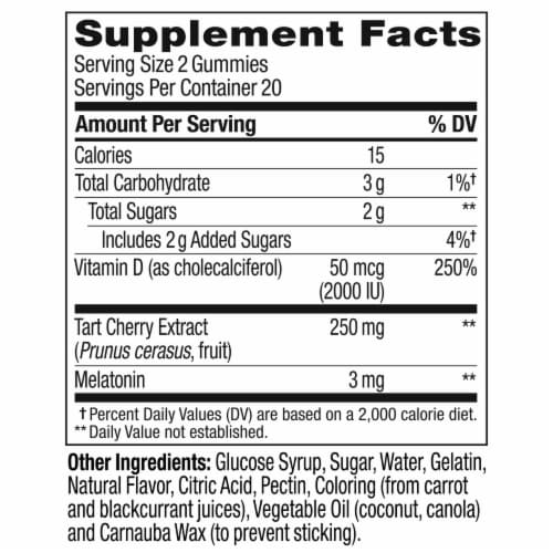 Olly Berry Flavored Muscle Recovery Sleep Supplement Gummies Perspective: back