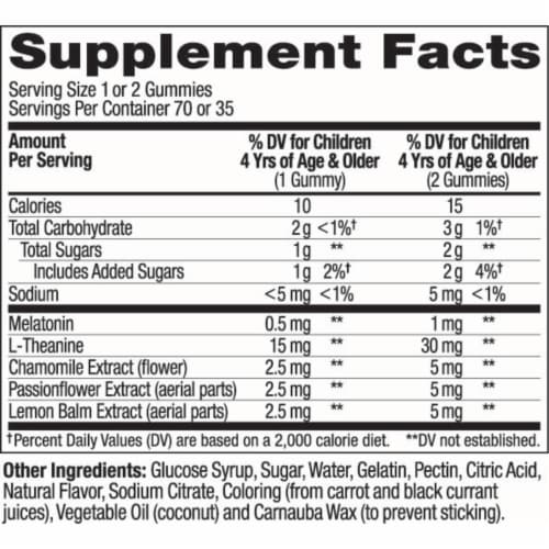OLLY Kids Sleep Raspberry Flavor Gummy Supplement Melatonin .5mg Perspective: back