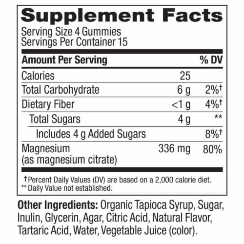 OLLY Relaxing Magnesium Gummies, Supports Muscle Relaxation,* Magnesium Citrate, Raspberry Lavender Perspective: back