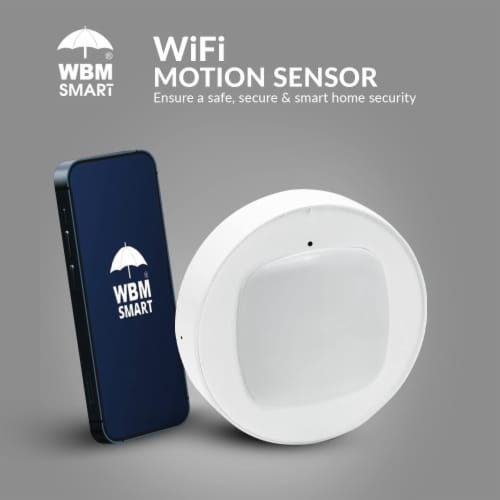 Wi-Fi Motion Sensor, Detection Sensitivity Upto 9m  Battery-Powered, LED Indicator for Indoor Perspective: back