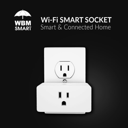 WBM Smart PG-07-4PK Wi-Fi Socket, Voice and App Control Plug, White Perspective: back