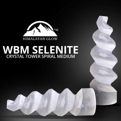 Tower Spiral Medium, Stones & Home Decoration- Healing and Meditation, Spiral-15 cm, White Perspective: back