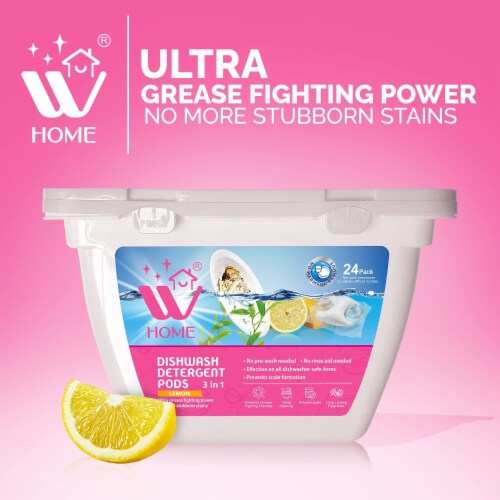 Dishwasher Pods, Formulated with Lemon Extracts, Dishwasher Detergent, 48 Count Perspective: back
