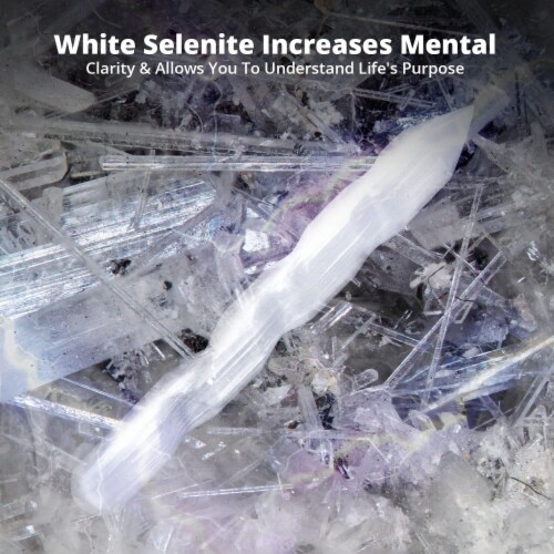 NORTHLANDZ Selenite Crystal Wand, High Energy Crystals for Healing and Meditation - 6 Inches Perspective: back