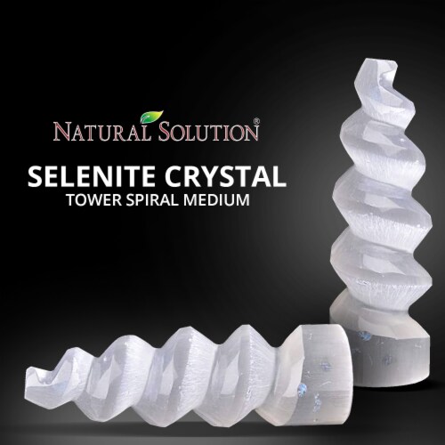 NATURAL SOLUTION Selenite Tower Spiral Crystal Skyscraper 6