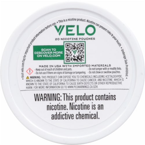Velo Max Nicotine Pouches - Wintergreen Perspective: back