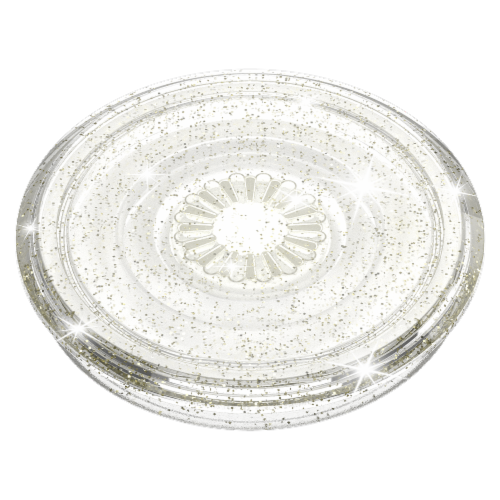 PopSockets Clear Glitter PopGrip - Silver Perspective: back