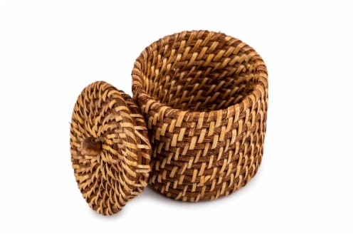 Core Home Small Rattan Canister Perspective: back