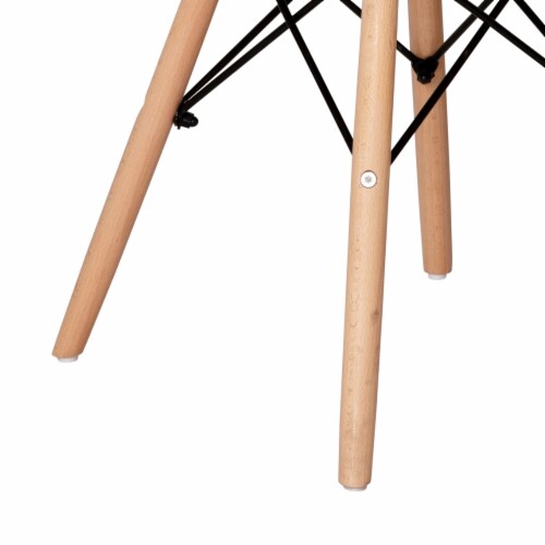 Modern Padded Armless Faux Sherpa Accent Chair With Beechwood Legs In Off-White Perspective: back