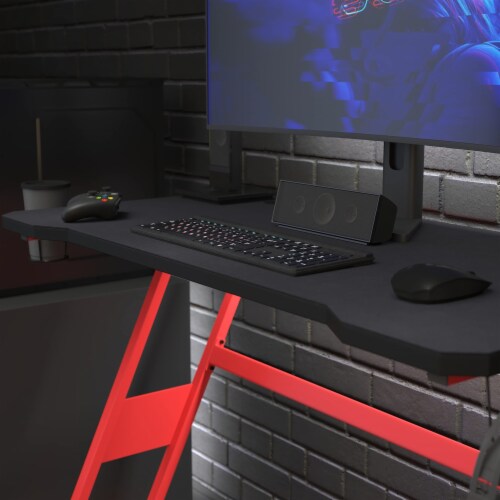 Fisher Black Mega Size Extended Gaming Mouse Pad with Anti-Slip Rubber Base and Micro Weav Perspective: back