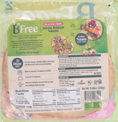 BFree Stone Baked Original Naan Bread Perspective: back