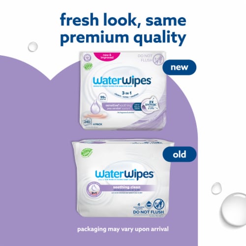 WaterWipes® Soothing Clean 99% Water Based Baby Wipes Perspective: back