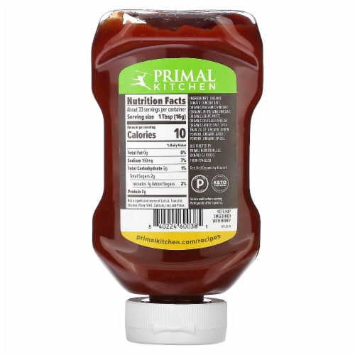 Primal Kitchen A Tad Sweet Ketchup Sweetened with Honey - 2.5 oz (524 g) Perspective: back