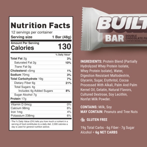 Built Brands Double Chocolate Bar Perspective: back