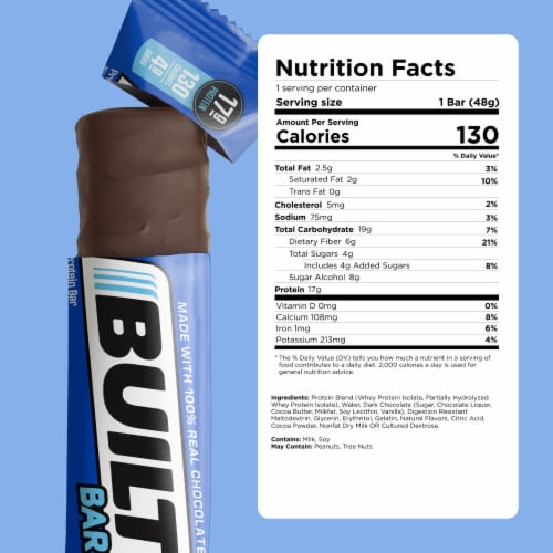 Built Bar Cookies N Cream Protein Bar Perspective: back
