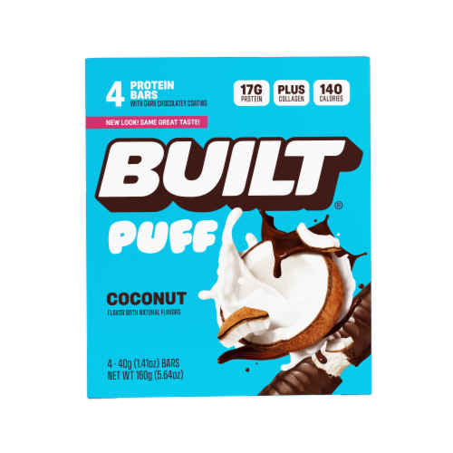BUILT® Puff Coconut Protein Bars Perspective: back