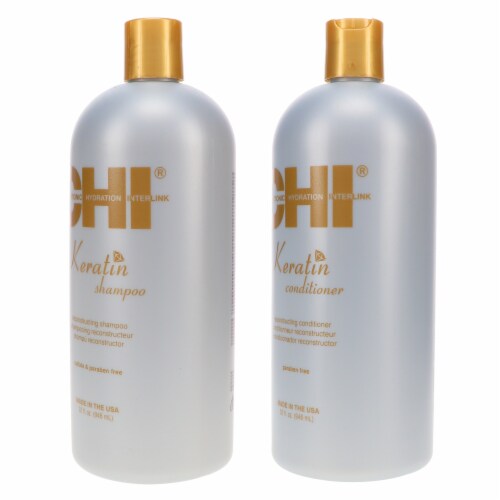 CHI Keratin Reconstructing Shampoo 32 oz & Keratin Reconstructing Conditioner 32 oz Combo Pac Perspective: back